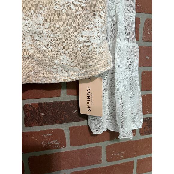 Shein Long Sleeve Nude Lace Top NWT - 2XL - Picture 4 of 6